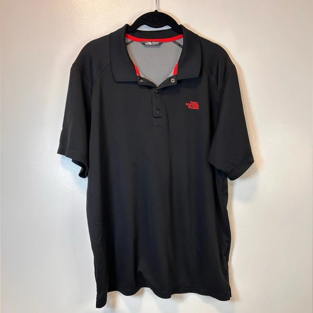 The North Face Horizon‎ Men's Black Polo Shirt with Red Logo Size XL